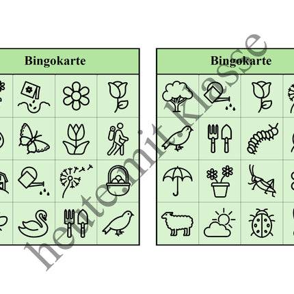 Bingo-Spiel: Frühling & Ostern