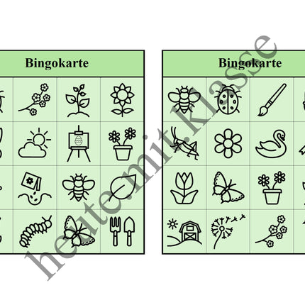 Bingo-Spiel: Frühling & Ostern