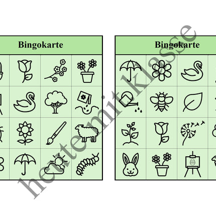 Bingo-Spiel: Frühling & Ostern