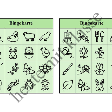 Bingo-Spiel: Frühling & Ostern