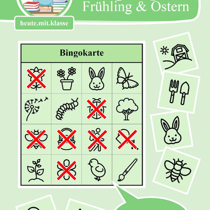 Bingo-Spiel: Frühling & Ostern