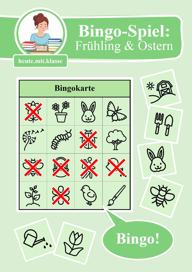 Bingo-Spiel: Frühling & Ostern