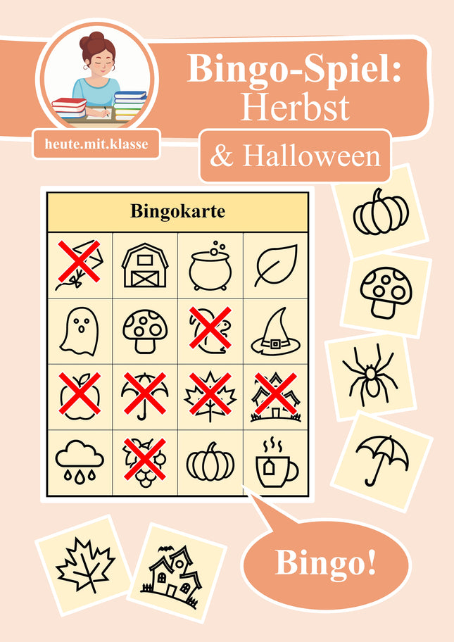 Bingo Spiel: Herbst & Halloween