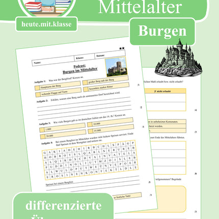 Übung zum Hörverstehen: Geolino-Podcast "Burgen im Mittelalter"