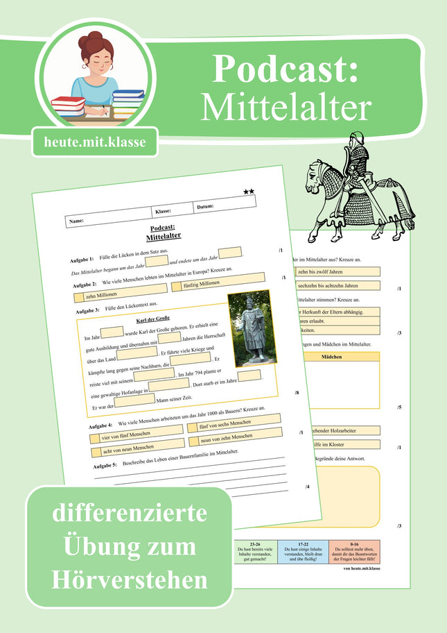 Übung zum Hörverstehen: Geolino-Podcast "Mittelalter"