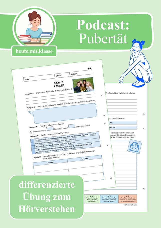 Übung zum Hörverstehen: Geolino-Podcast "Pubertät"