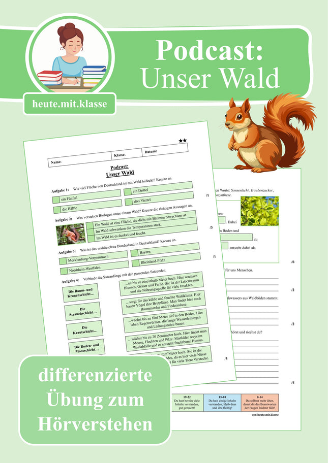 Übung zum Hörverstehen: Geolino-Podcast "Unser Wald"