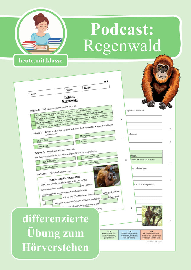Übung zum Hörverstehen: Geolino-Podcast "Regenwald"