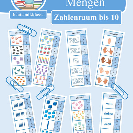 Klammerkarten: Mengen & Zählen im Zahlenraum bis 10