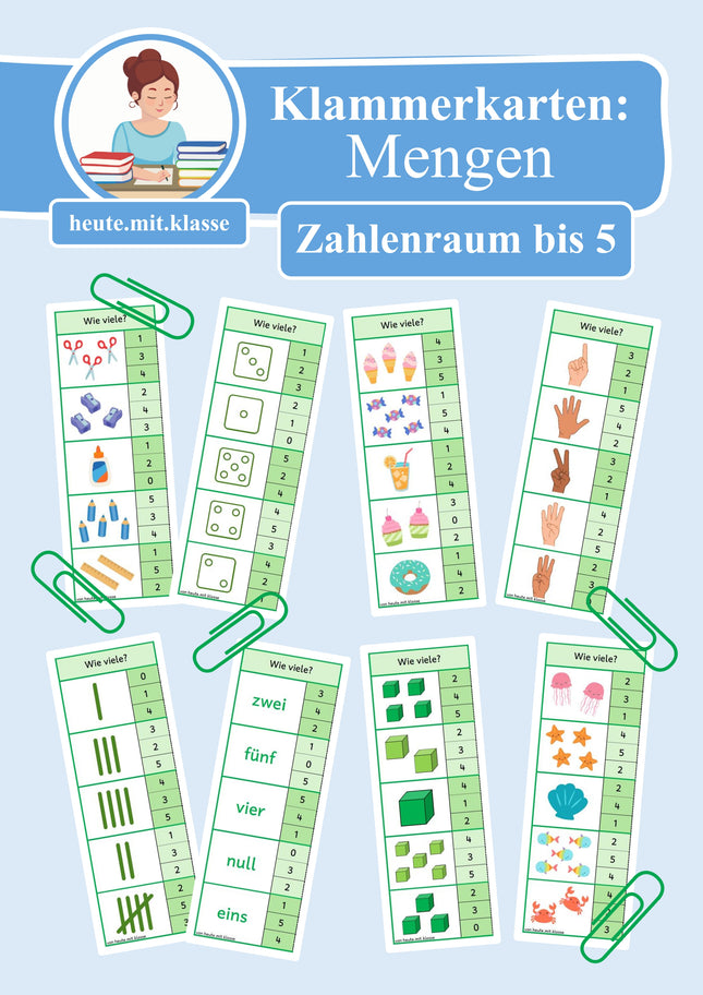 Klammerkarten: Mengen & Zählen im Zahlenraum bis 5