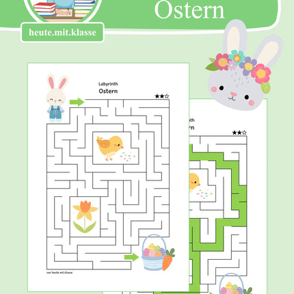 Labyrinth: Ostern (Rätsel für 1. & 2. Klasse)