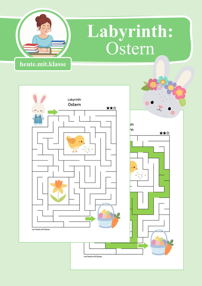 Labyrinth: Ostern (Rätsel für 1. & 2. Klasse)