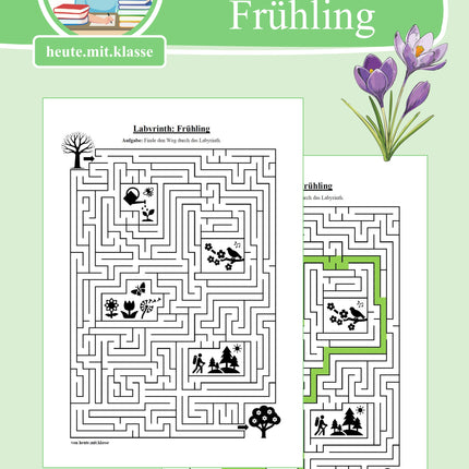 Labyrinth: Frühling - Logisches Denken fördern!