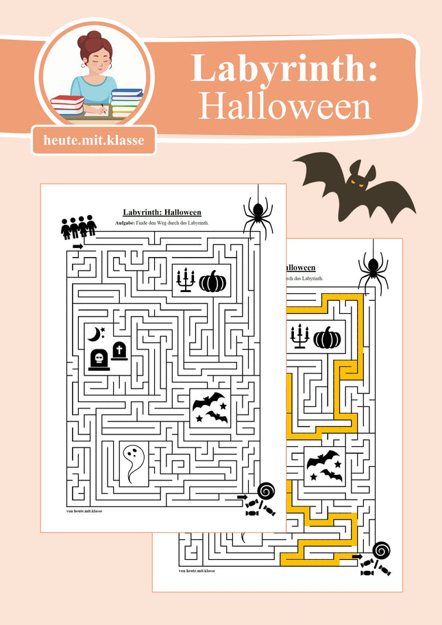 Labyrinth: Halloween - Logisches Denken fördern!