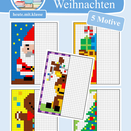 Pixel-Bilder: Weihnachten (Symmetrie / Pixel-Art) (Kopie)