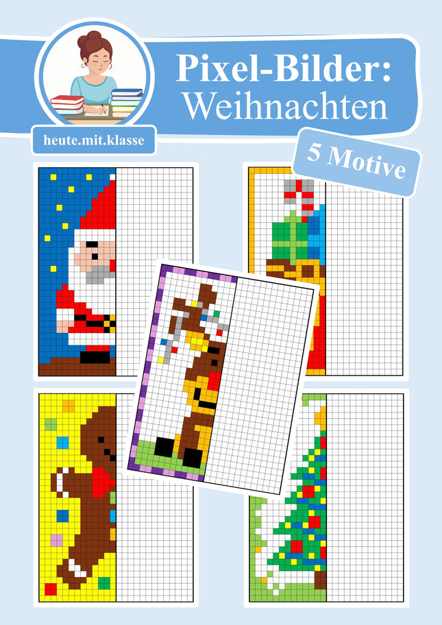 Pixel-Bilder: Weihnachten (Symmetrie / Pixel-Art) (Kopie)