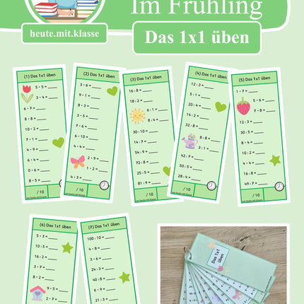 Rechenhäppchen / Tägliche Übung: Im Frühling - Kleines 1x1 (Multiplikation & Division)