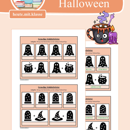 Schüttelwörter: Halloween (Worträtsel)