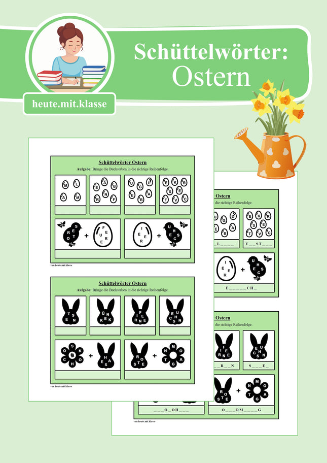 Schüttelwörter: Ostern (Worträtsel)