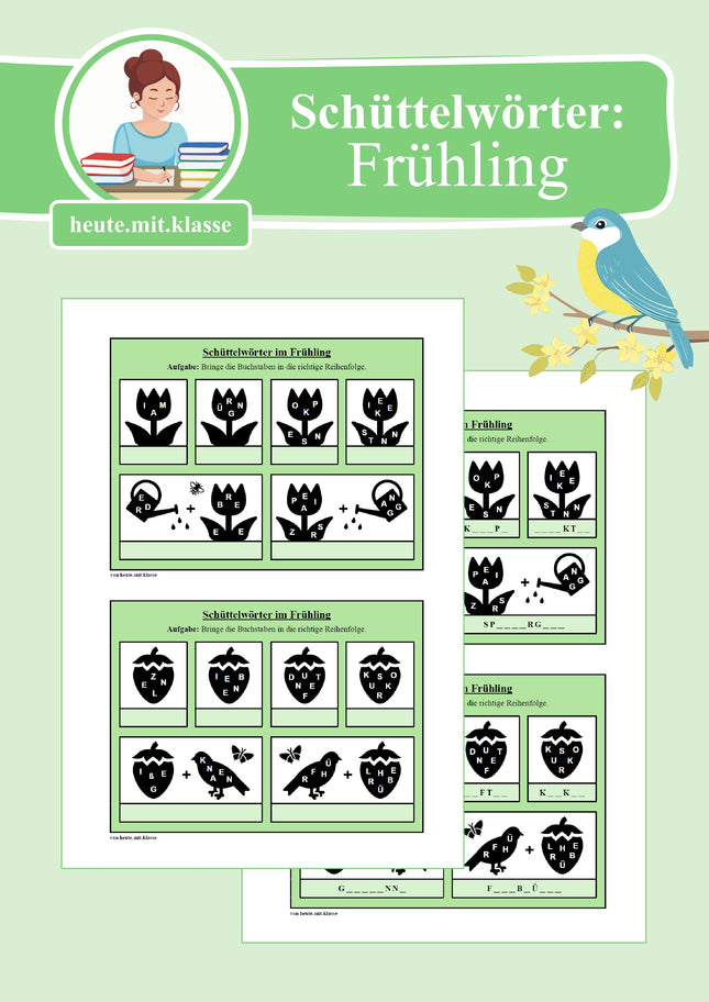 Schüttelwörter: Frühling (Worträtsel)