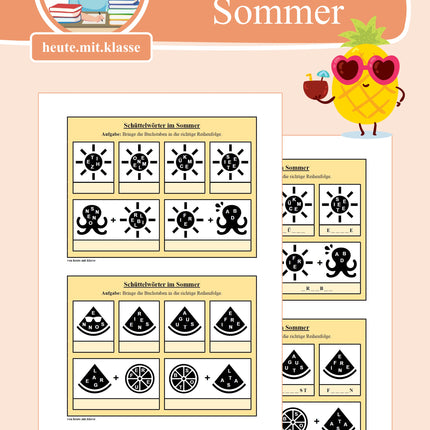 Schüttelwörter: Sommer & Sommerferien (Worträtsel)