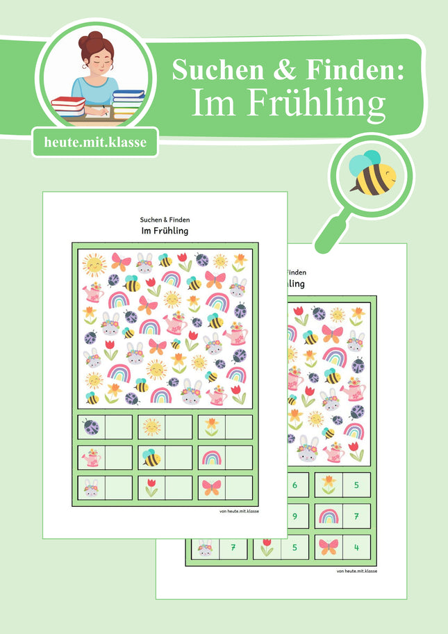 Suchen & Finden: Frühling (Wimmelbild für Vorschule & 1. Klasse)
