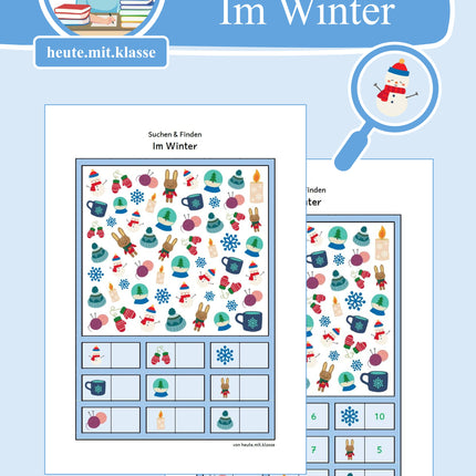 Suchen & Finden: Winter (Wimmelbild für Vorschule & 1. Klasse)
