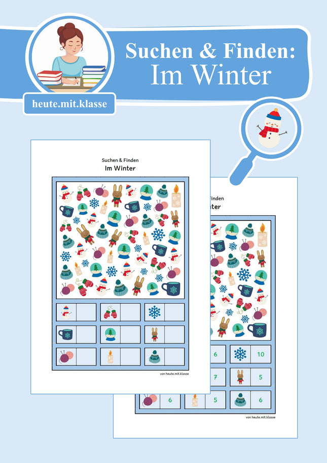 Suchen & Finden: Winter (Wimmelbild für Vorschule & 1. Klasse)