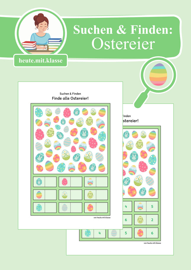 Suchen & Finden: Ostern & Ostereier (Wimmelbild für Vorschule & 1. Klasse) (Kopie)