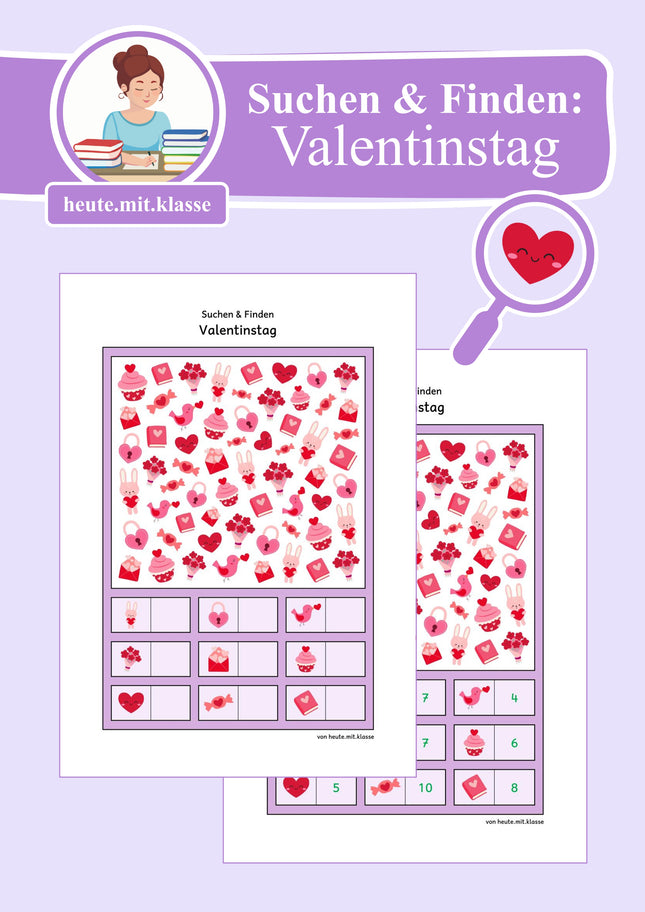 Suchen & Finden: Valentinstag (Wimmelbild für Vorschule & 1. Klasse) (Kopie)