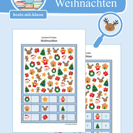 Suchen & Finden: Weihnachten (Wimmelbild für Vorschule & 1. Klasse)