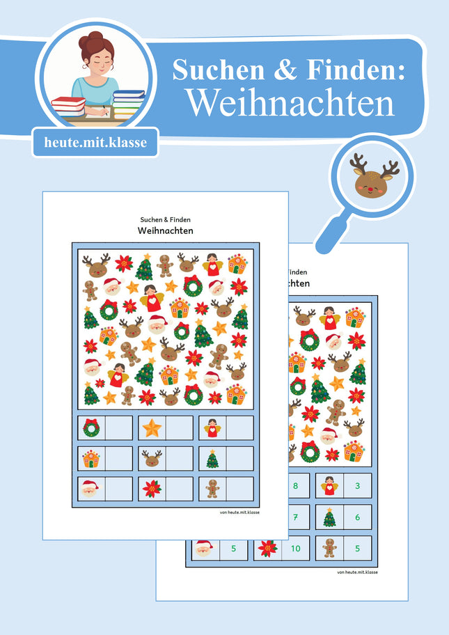 Suchen & Finden: Weihnachten (Wimmelbild für Vorschule & 1. Klasse)