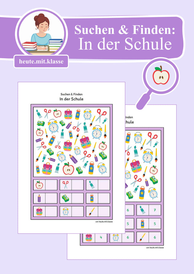 Suchen & Finden: In der Schule (Wimmelbild für Vorschule & 1. Klasse)