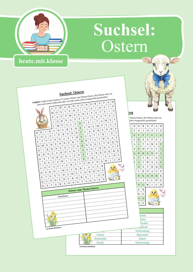 Suchsel: Ostern (Wortgitter)