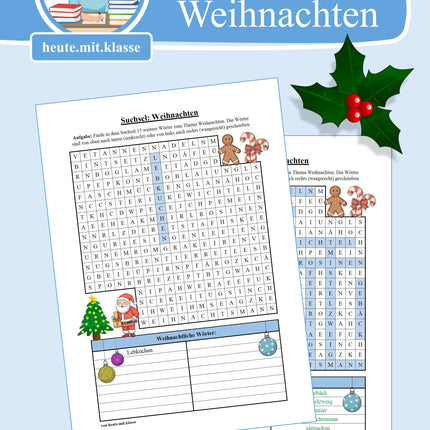 Suchsel: Weihnachten & Advent (Wortgitter)