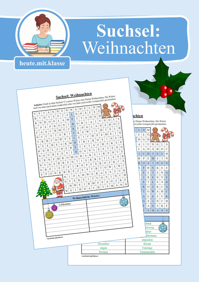 Suchsel: Weihnachten & Advent (Wortgitter)