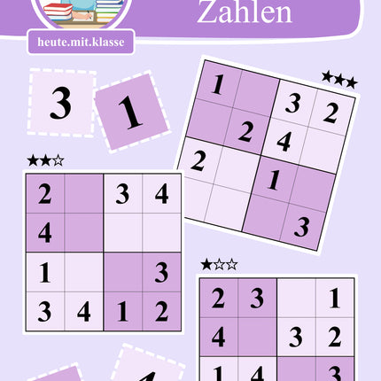 Sudoku 4x4: Klassisch mit Zahlen (Rätsel für Vorschule & Anfangsunterricht)