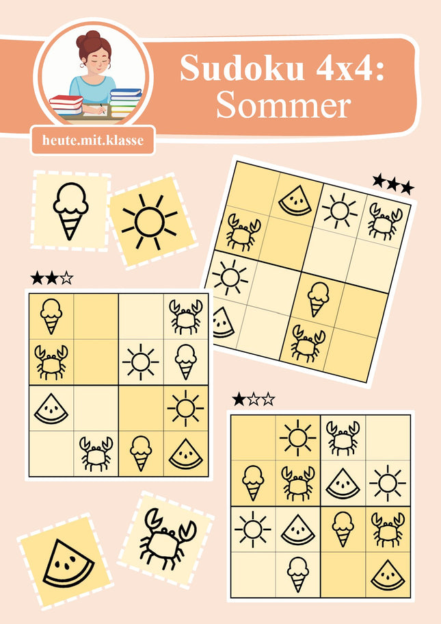 Sudoku 4x4: Sommer & Sommerferien
