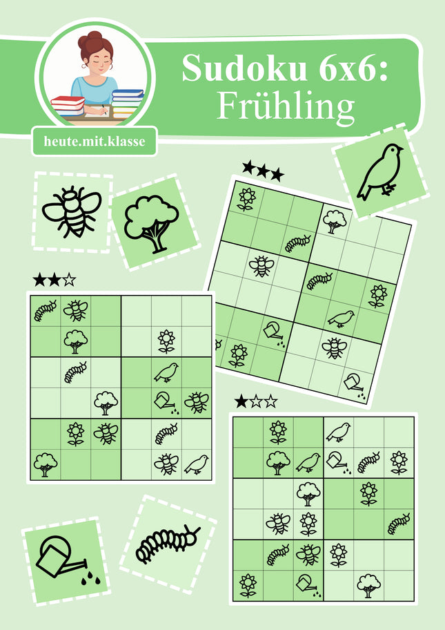 Sudoku 6x6: Frühling - Logisches Denken fördern!