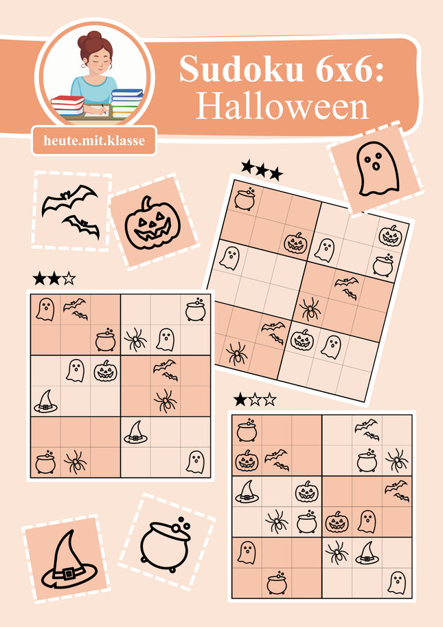 Sudoku 6x6: Halloween - Logisches Denken fördern!