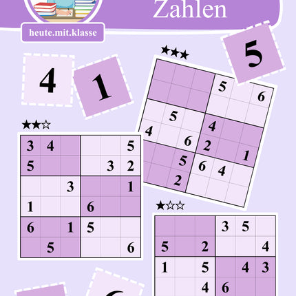 Sudoku 6x6: Klassisch mit Zahlen - Logisches Denken fördern!