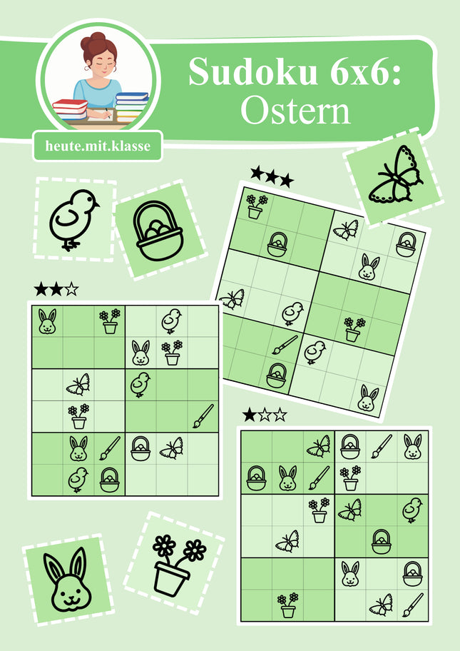 Sudoku 6x6: Ostern - Logisches Denken fördern!
