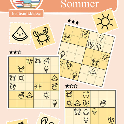 Sudoku 6x6: Sommer & Sommerferien - Logisches Denken fördern!