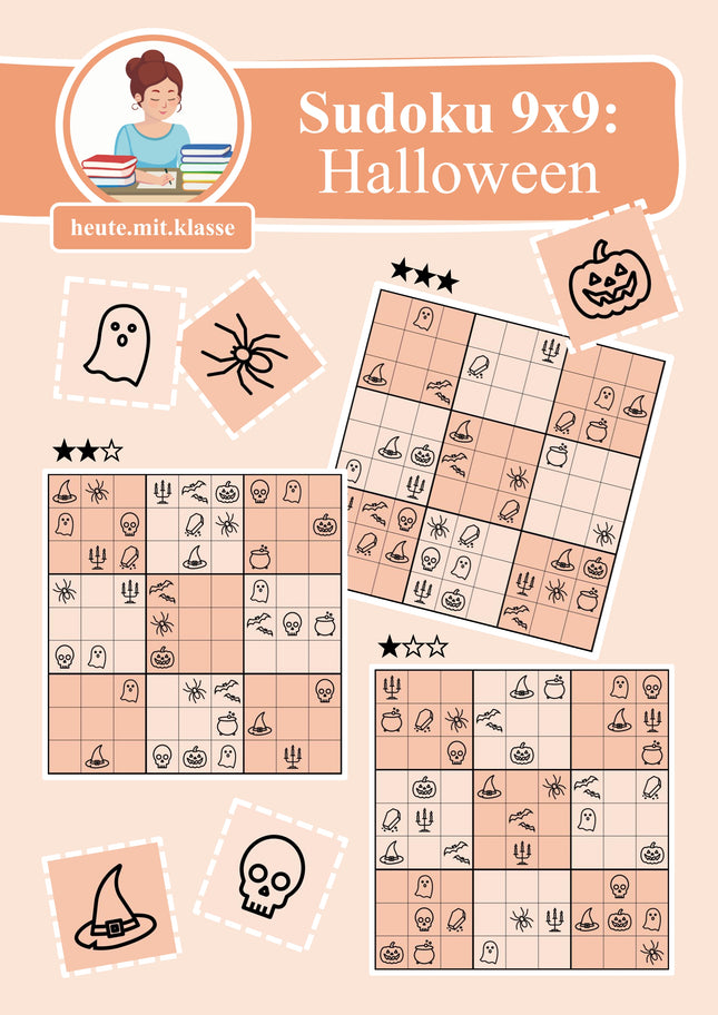 Sudoku 9x9: Halloween - Logisches Denken fördern!