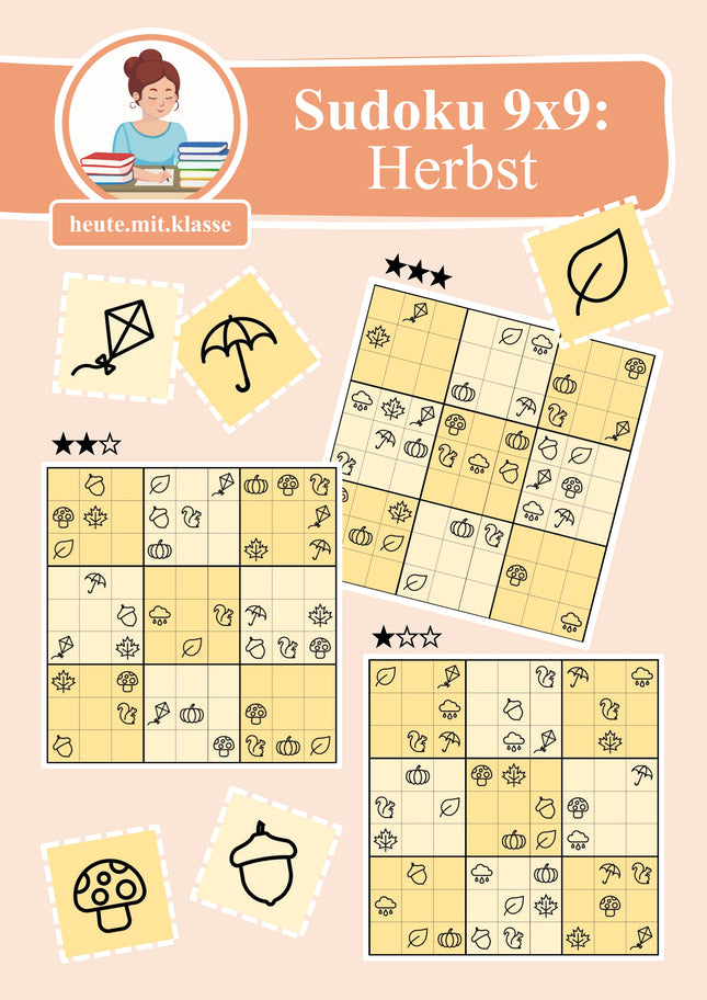 Sudoku 9x9: Herbst - Logisches Denken fördern!
