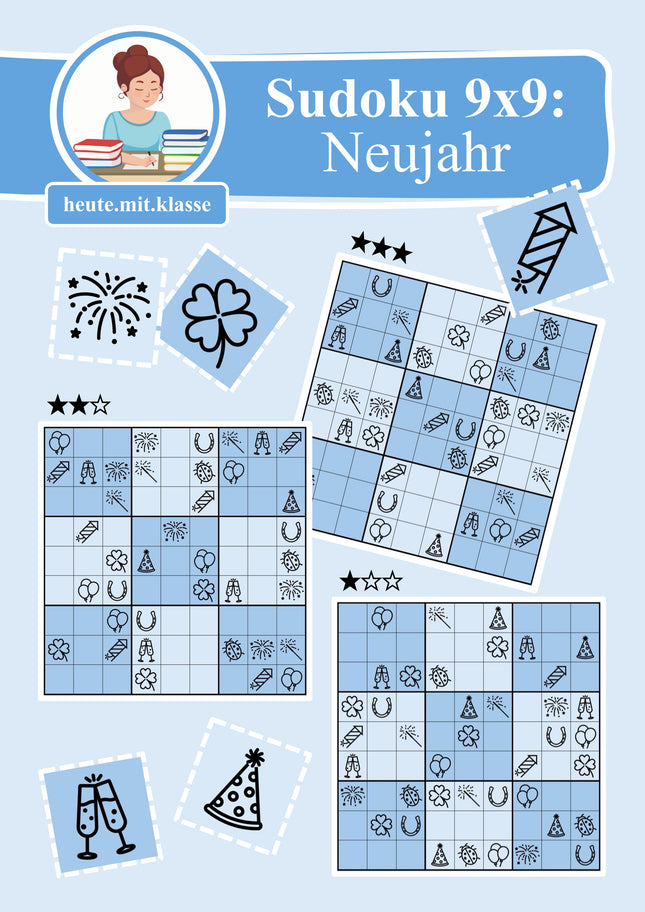 Sudoku 9x9: Neujahr & Silvester - Logisches Denken fördern!