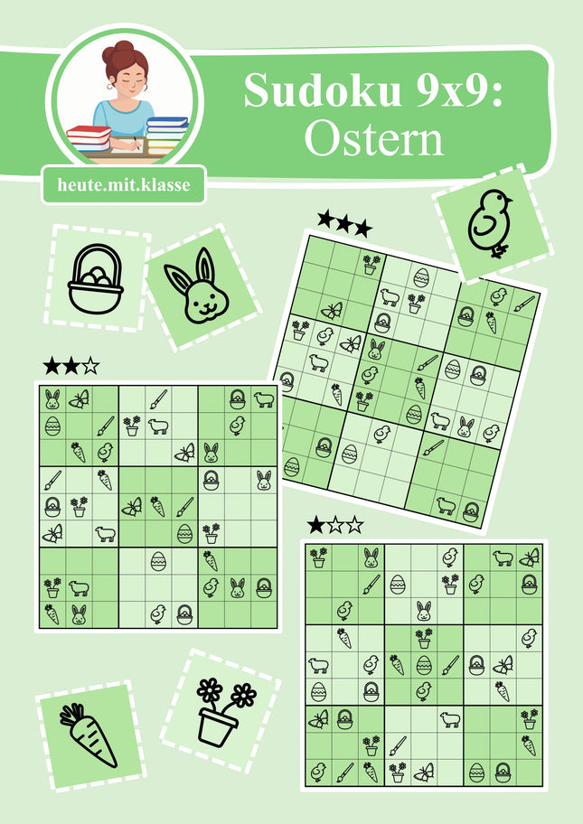 Sudoku 9x9: Ostern - Logisches Denken fördern!