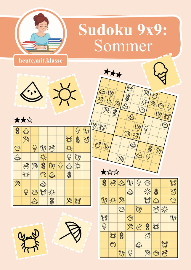 Sudoku 9x9: Sommer - Logisches Denken fördern!