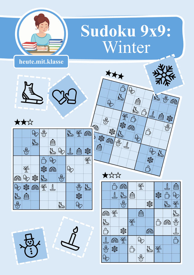 Sudoku 9x9: Winter - Logisches Denken fördern!