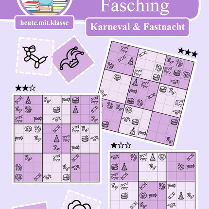 Sudoku 9x9: Fasching & Karneval & Fastnacht